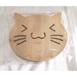 Wooden Coaster 5.5 inches x 5.5 inches - Smiling Cat Lady Box Sealed And New....